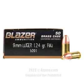 Image of Blazer 9mm Ammo - 50 Rounds of 124 Grain FMJ Ammunition