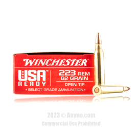 Image of Winchester USA Ready 223 Rem Ammo - 20 Rounds of 62 Grain Open Tip Ammunition