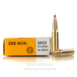 Image of Sellier & Bellot 308 Win Ammo - 20 Rounds of 150 Grain SPCE Ammunition