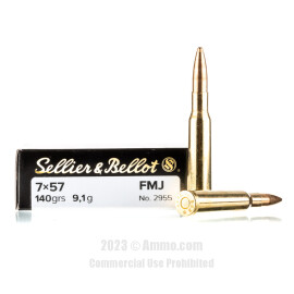 Image of Sellier and Bellot 7x57mm Ammo - 20 Rounds of 140 Grain FMJ Ammunition