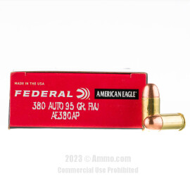 Image of Federal 380 ACP Ammo - 1000 Rounds of 95 Grain FMJ Ammunition