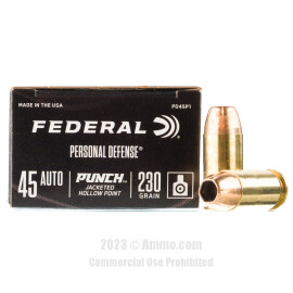 Image of Federal Punch 45 ACP Ammo - 20 Rounds of 230 Grain JHP Ammunition