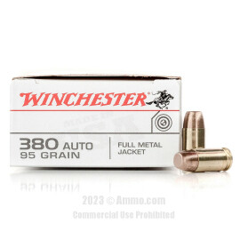 Image of Winchester 380 ACP Ammo - 50 Rounds of 95 Grain FMJ Ammunition