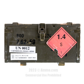 Image of **Corrosive** Sellier & Bellot Military Surplus 1989 Production 7.62x54r Ammo - 800 Rounds of 148 Grain FMJ Ammunition in Hermetically Sealed Case