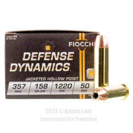Image of Fiocchi 357 Magnum Ammo - 50 Rounds of 158 Grain JHP Ammunition