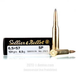 Image of Sellier and Bellot 6.5x57mm Ammo - 20 Rounds of 131 Grain SP Ammunition