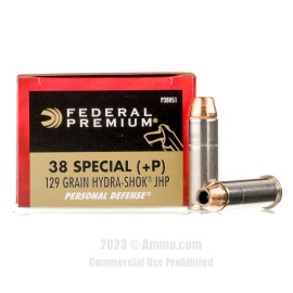 Image of Federal Premium 38 Special +P Ammo - 20 Rounds of 129 Grain Hydra-Shok JHP Ammunition