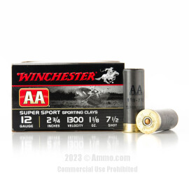 Image of Winchester AA Sporting Clay 12 Gauge Ammo - 25 Rounds of 1-1/8 oz. #7-1/2 Shot Ammunition