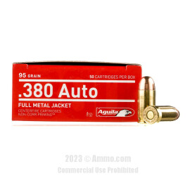 Image of Aguila 380 ACP Ammo - 50 Rounds of 95 Grain FMJ Ammunition