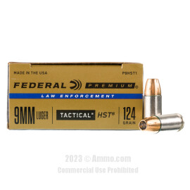 Image of Federal Law Enforcement HST 9mm Ammo - 50 Rounds of 124 Grain JHP Ammunition