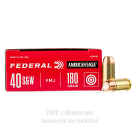 Image of Federal 40 cal Ammo - 50 Rounds of 180 Grain FMJ Ammunition