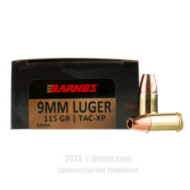 Image of Barnes VOR-TX 9mm Ammo - 20 Rounds of 115 Grain XPB Ammunition
