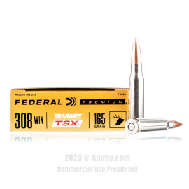 Image of Federal 308 Win Ammo - 20 Rounds of 165 Grain Barnes TSX Ammunition