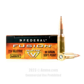 Image of Federal Fusion MSR 224 Valkyrie Ammo - 20 Rounds of 90 Grain SP Ammunition