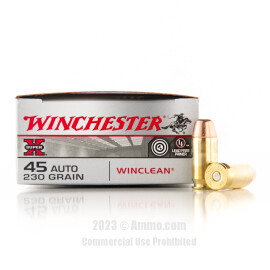 Image of Winchester WinClean 45 ACP Ammo - 50 Rounds of 230 Grain BEB Ammunition - LE Trade-In