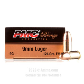 Image of PMC 9mm Ammo - 50 Rounds of 124 Grain FMJ Ammunition
