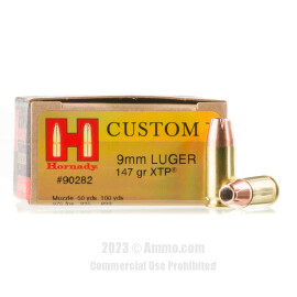 Image of Hornady 9mm Ammo - 25 Rounds of 147 Grain JHP Ammunition