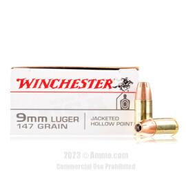 Image of Winchester 9mm Ammo - 50 Rounds of 147 Grain JHP Ammunition