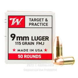 Image of Winchester 9mm Ammo - 1000 Rounds of 115 Grain FMJ Ammunition