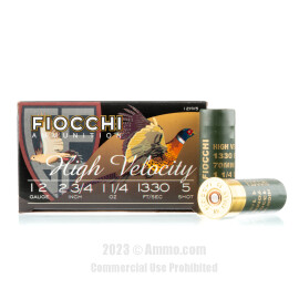 Image of Fiocchi 12 Gauge Ammo - 250 Rounds of High Velocity 2-3/4" 1-1/4 oz. #5 Shot Ammunition