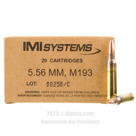 Image of IMI 5.56x45 Ammo - 500 Rounds of 55 Grain FMJ M193 Ammunition