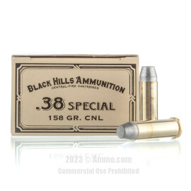 Image of Black Hills Ammunition 38 Special Ammo - 50 Rounds of 158 Grain CNL Ammunition