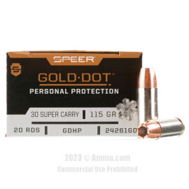 Image of Speer Gold Dot 30 Super Carry Ammo - 20 Rounds of 115 Grain JHP Ammunition