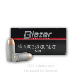 Image of Blazer 45 ACP Ammo - 50 Rounds of 230 Grain TMJ Ammunition