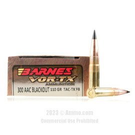 Image of Barnes VOR-TX 300 AAC Blackout Ammo - 20 Rounds of 110 Grain TAC-TX FB Ammunition
