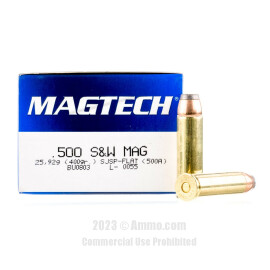 Image of Magtech 500 S&W Magnum Ammo - 20 Rounds of 400 Grain SJSP Ammunition