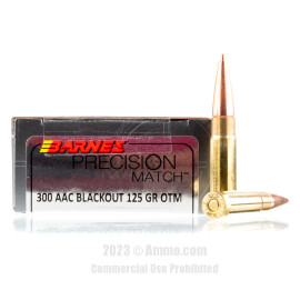Image of Barnes Precision Match 300 AAC Blackout Ammo - 200 Rounds of 125 Grain OTM BT Ammunition