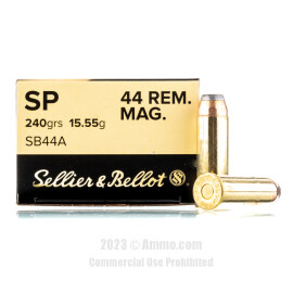 Image of Sellier and Bellot 44 Magnum Ammo - 50 Rounds of 240 Grain SP Ammunition