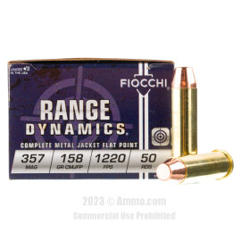 Image of Fiocchi 357 Magnum Ammo - 50 Rounds of 158 Grain CMJ Ammunition