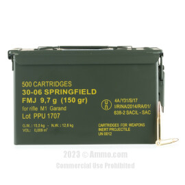 Image of Prvi Partizan 30-06 Ammo - 500 Rounds of 150 Grain FMJ Ammunition in Ammo Can