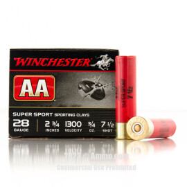 Image of Winchester AA 28 Gauge Ammo - 25 Rounds of 3/4 oz. #7-1/2 Shot Ammunition