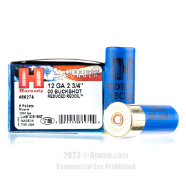 Image of Hornady American Gunner Reduced Recoil 12 Gauge Ammo - 100 Rounds of 00 Buck Ammunition