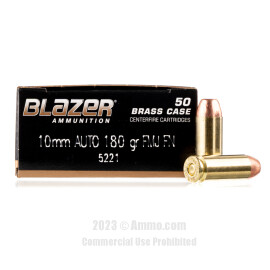 Image of Blazer Brass 10mm Ammo - 50 Rounds of 180 Grain FMJ Ammunition