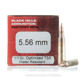 Image of Black Hills Ammunition 5.56x45 Ammo - 50 Rounds of 50 Grain TSX Ammunition