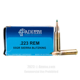 Image of ADI World Class 223 Rem Ammo - 20 Rounds of 55 Grain BlitzKing Ammunition