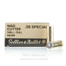 Image of Sellier and Bellot 38 Special Ammo - 50 Rounds of 148 Grain LWC Ammunition