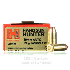 Image of Hornady Handgun Hunter 10mm Ammo - 20 Rounds of 135 Grain MonoFlex Ammunition