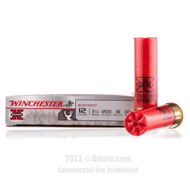 Image of Winchester Super-X 12 Gauge Ammo - 5 Rounds of 3-1/2" 18 Pellets 00 Buckshot Ammunition