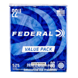 Image of Federal 22 LR Ammo - 525 Rounds of 36 Grain CPHP Ammunition