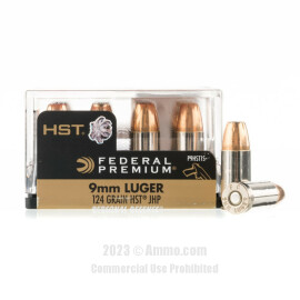 Image of Federal HST 9mm Ammo - 20 Rounds of 124 Grain JHP Ammunition