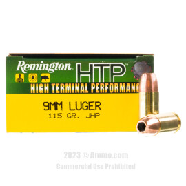 Image of Remington 9mm Ammo - 50 Rounds of 115 Grain JHP Ammunition