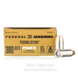 Image of Federal Punch 380 ACP Ammo - 20 Rounds of 85 Grain JHP Ammunition