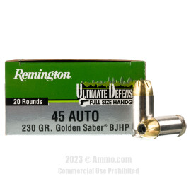 Image of Remington Ultimate Defense 45 ACP Ammo - 20 Rounds of 230 Grain BJHP Ammunition