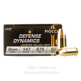 Image of Fiocchi 9mm Ammo - 50 Rounds of 147 Grain JHP Ammunition