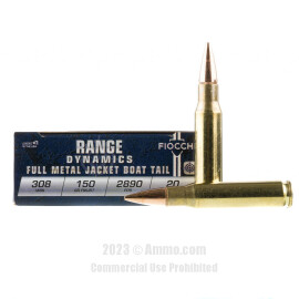 Image of Fiocchi 308 Win Ammo - 200 Rounds of 150 Grain FMJ-BT Ammunition