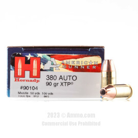 Image of Hornady 380 ACP Ammo - 25 Rounds of 90 Grain JHP Ammunition